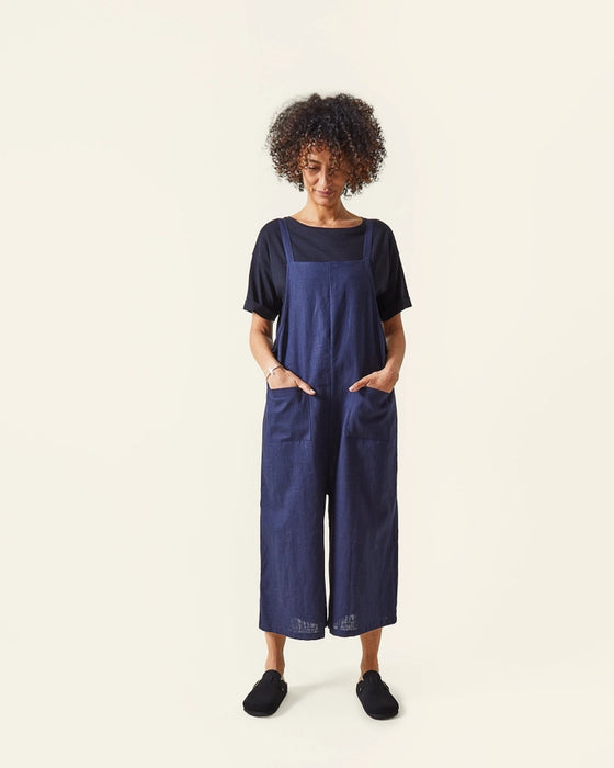 Grace Linen Jumpsuit Navy
