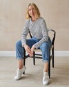 Fleur stripe t-shirt  - white/navy
