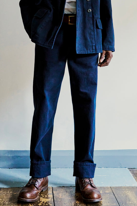 Overstrand cotton drill flat front workwear trousers