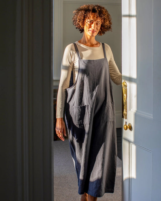 Grace Linen Jumpsuit Charcoal