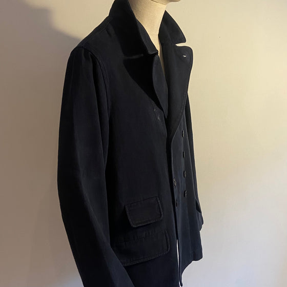 Overstrand double breasted cotton drill workwear jacket