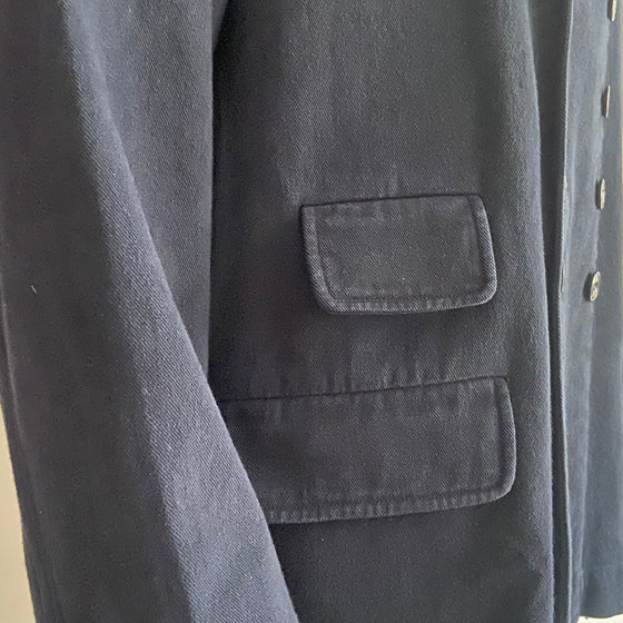 Overstrand double breasted cotton drill workwear jacket