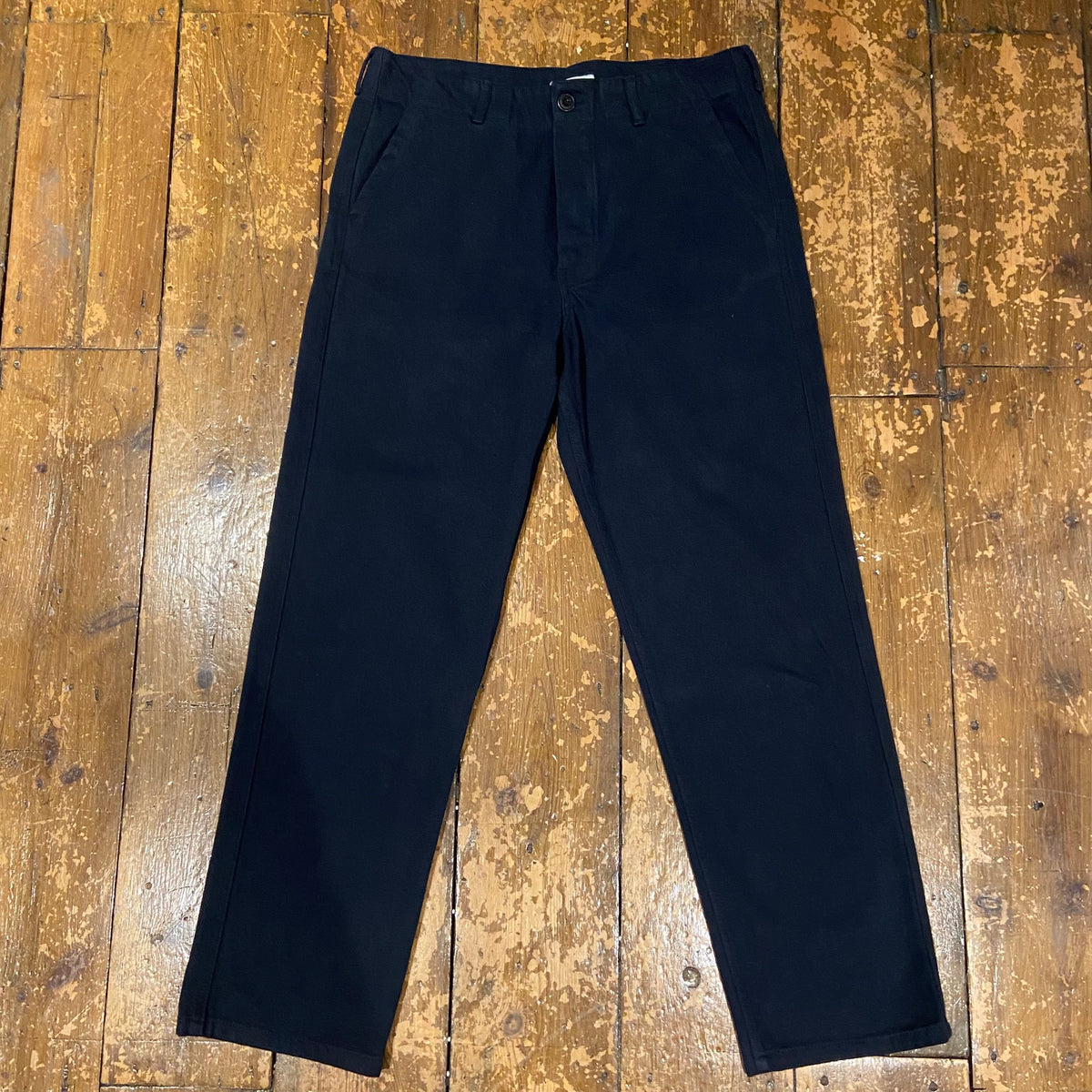 Overstrand cotton drill flat front workwear trousers