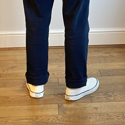 Overstrand cotton drill flat front workwear trousers