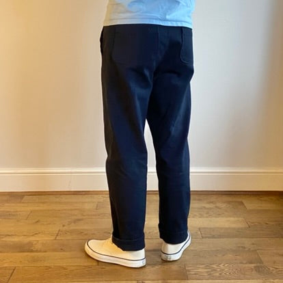 Overstrand cotton drill flat front workwear trousers