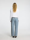 Selected Femme high waisted straight leg light blue jeans